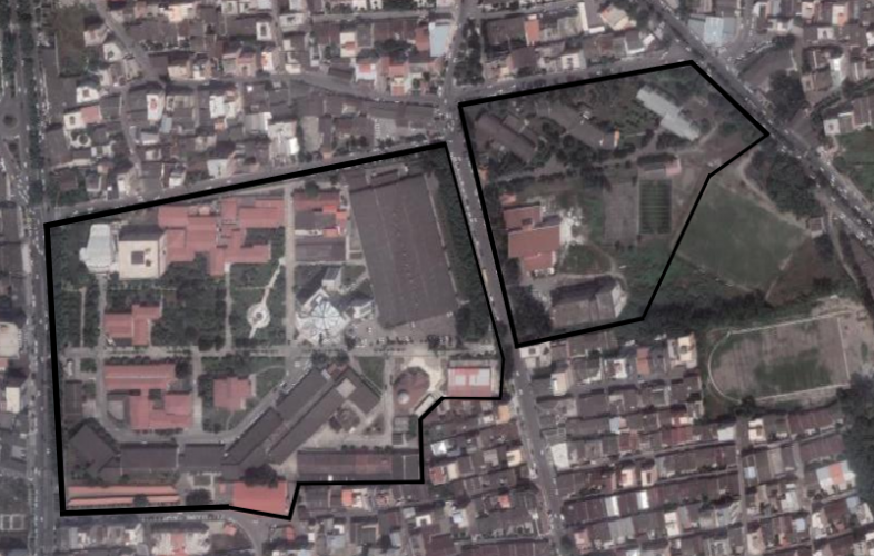 The ratio of open space area to total area of university